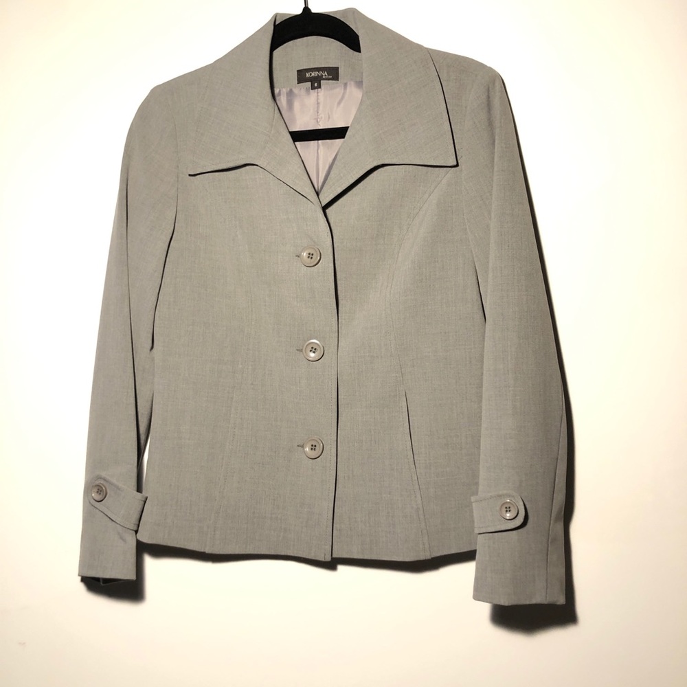 Korinna Petite Light Gray Blazer w/pockets, 6P